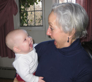 Jodie shares a moment with a young student